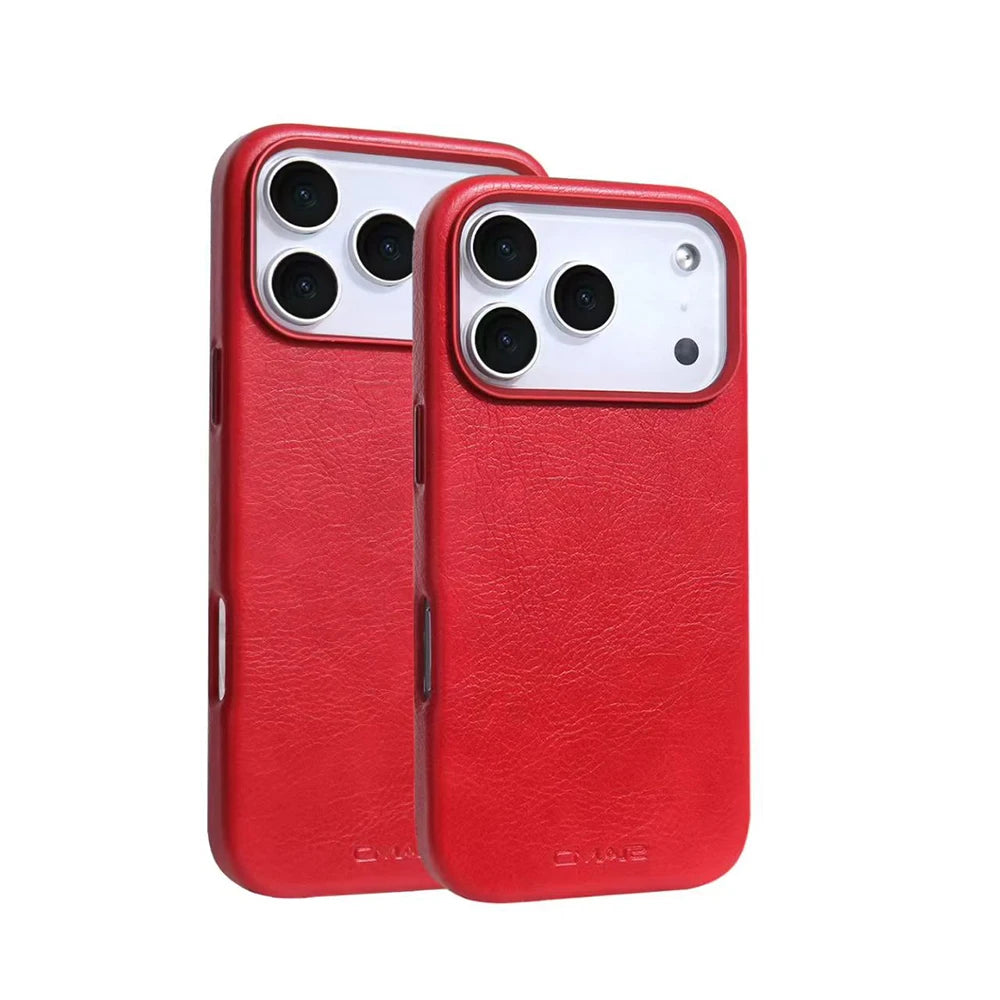 iPhone 17–13 Leather Texture MagSafe Protective Case