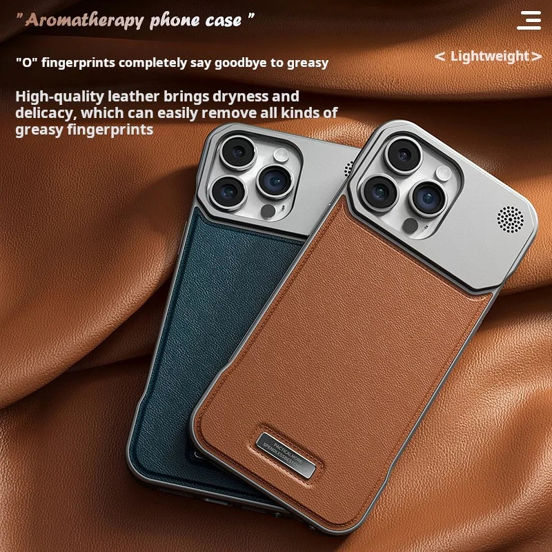 Business Aromatherapy Leather Case for iPhone 17/16/15