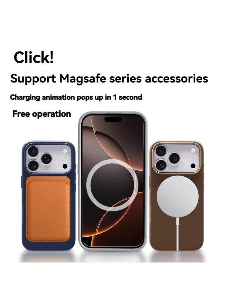 Genuine Leather MagSafe Case (Logo) for iPhone 17 Pro Max