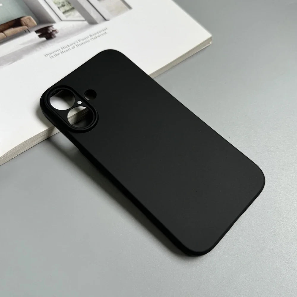 Luxury Matte Black Silicone Case for iPhone 17–11 Series