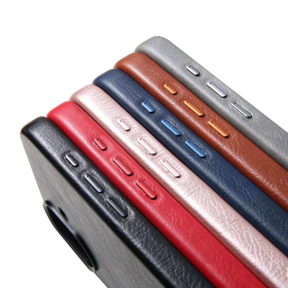 iPhone 17–13 Leather Texture MagSafe Protective Case