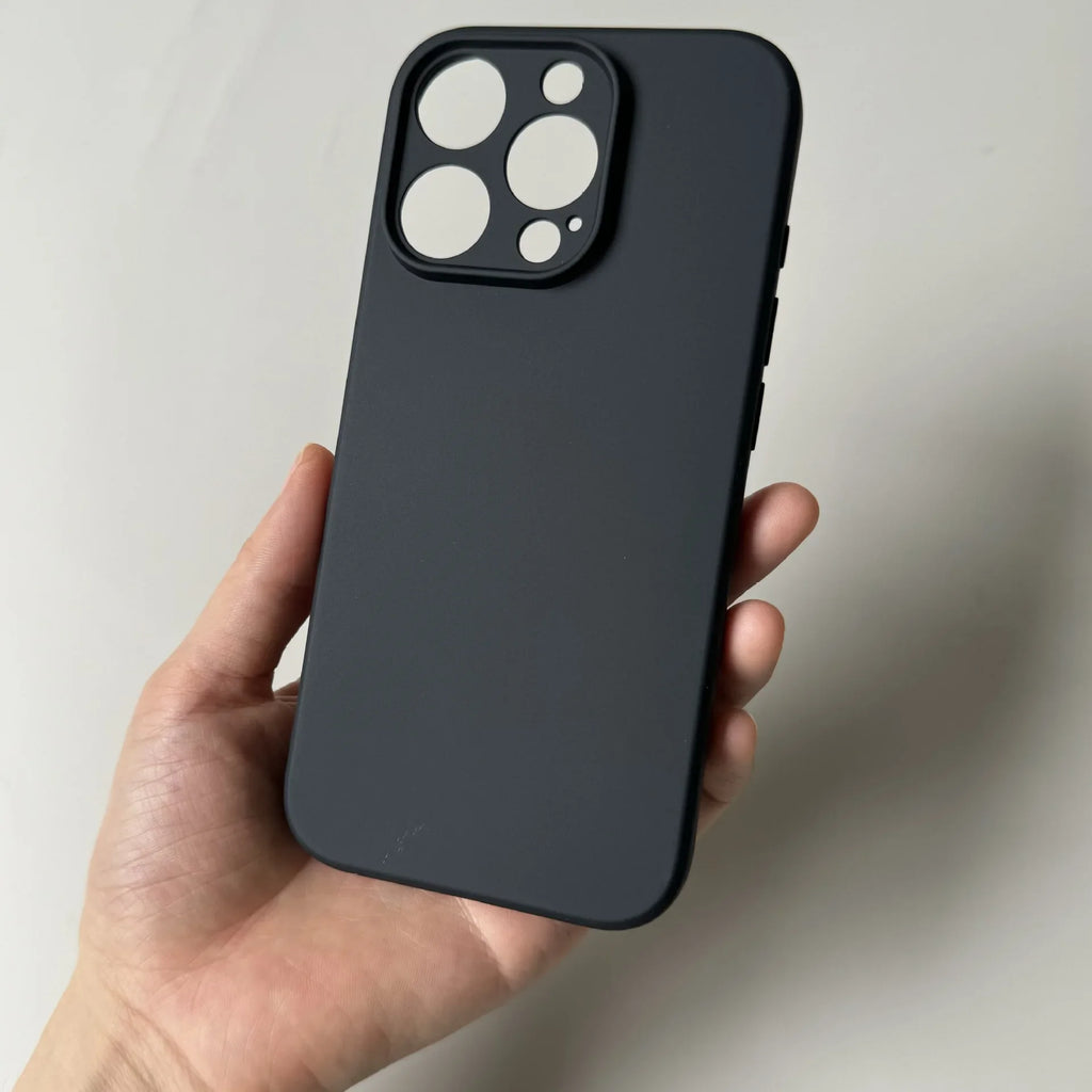 Luxury Matte Black Silicone Case for iPhone 17–11 Series