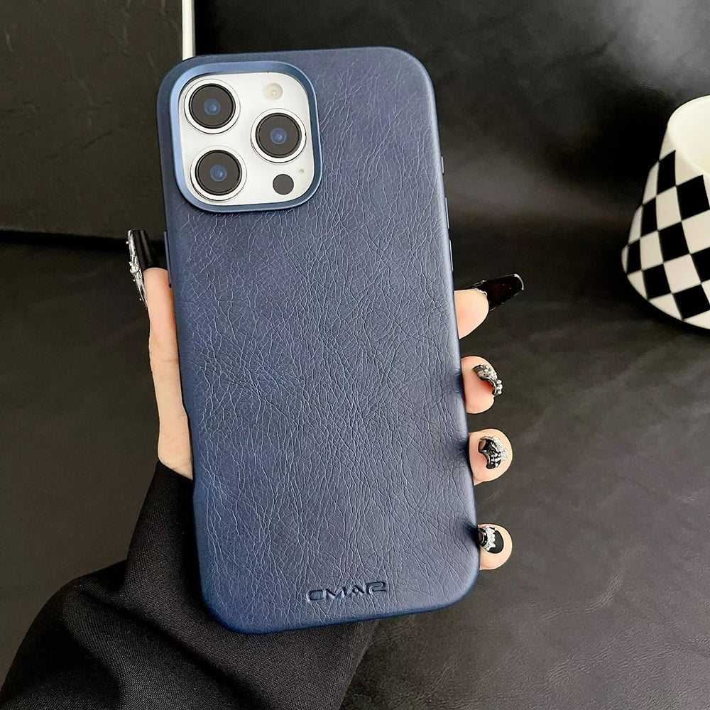 iPhone 17–13 Leather Texture MagSafe Protective Case