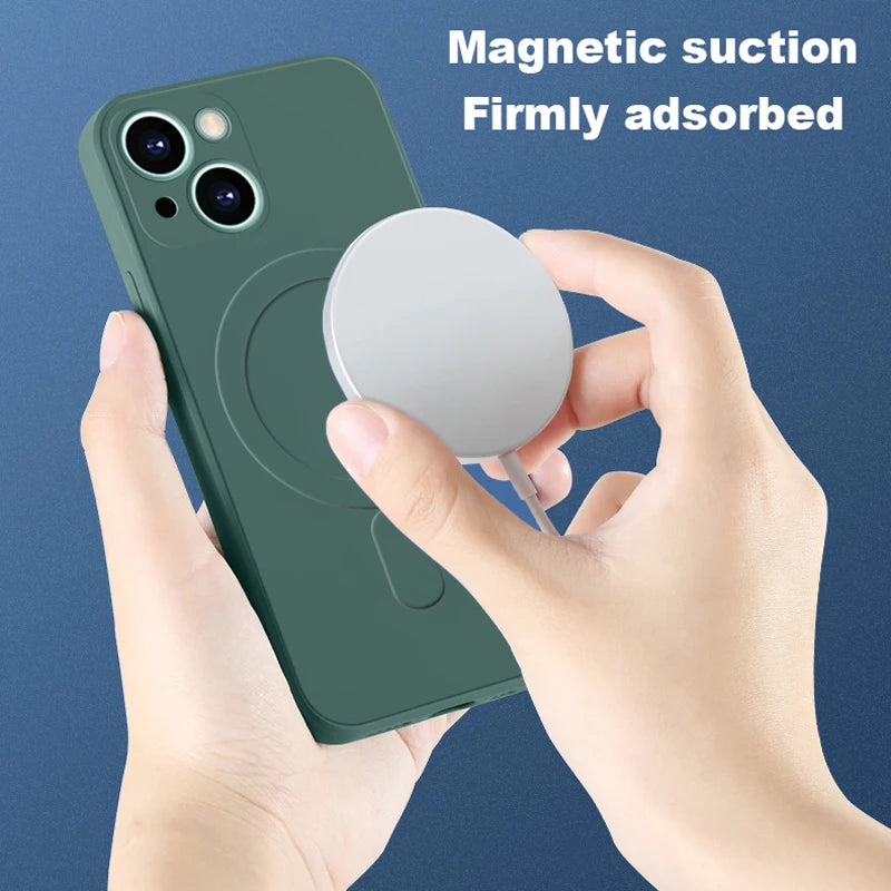 Magnetic Liquid Silicone Wireless Charging Case – iPhone 16–11