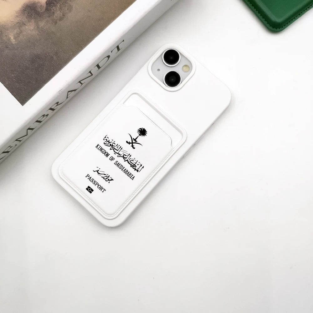 Saudi Passport Wallet Phone Case for iPhone 16–11 Series