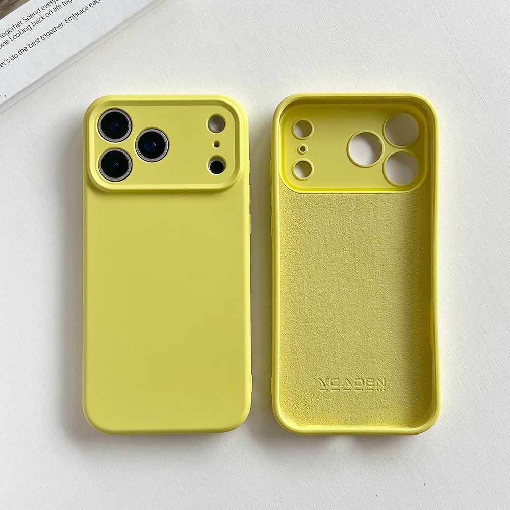 Soft Solid Color Silicone Case for iPhone 17–14