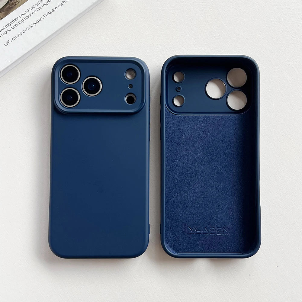 Soft Solid Color Silicone Case for iPhone 17–14