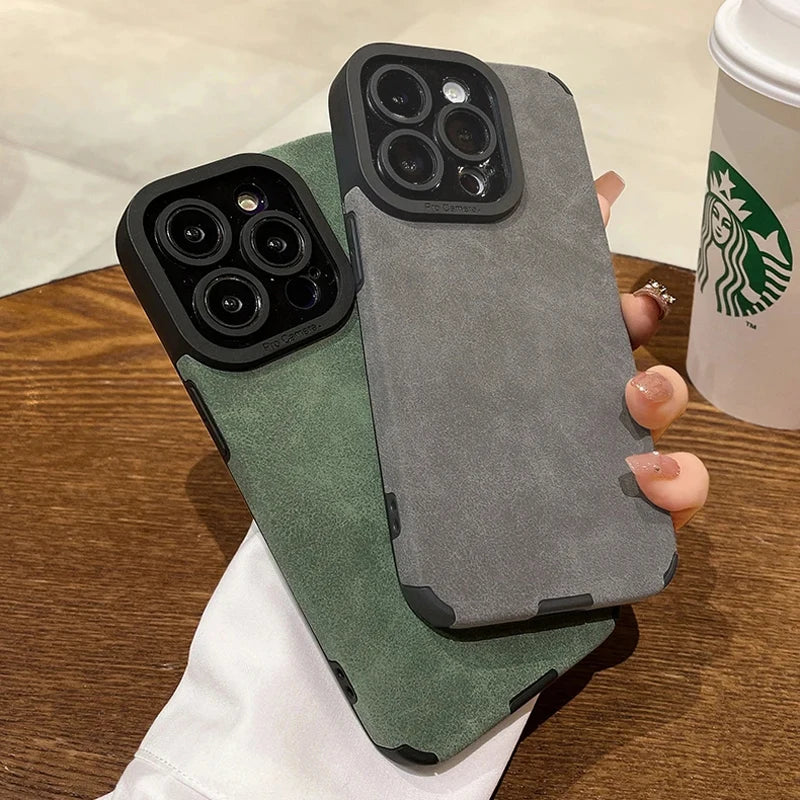 Fashion Leather Silicone Lens Guard Case – iPhone 17–11