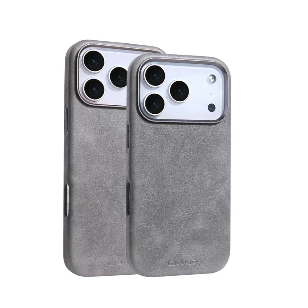 iPhone 17–13 Leather Texture MagSafe Protective Case