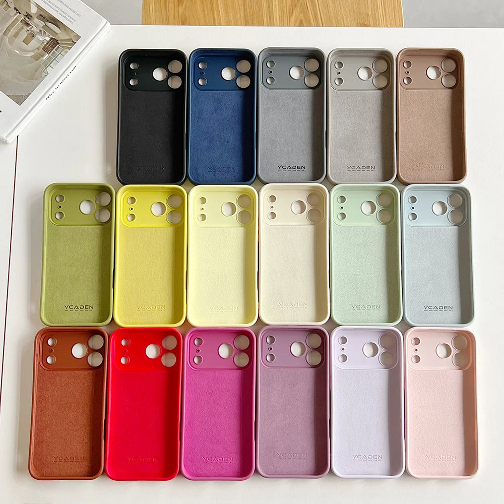 Soft Solid Color Silicone Case for iPhone 17–14