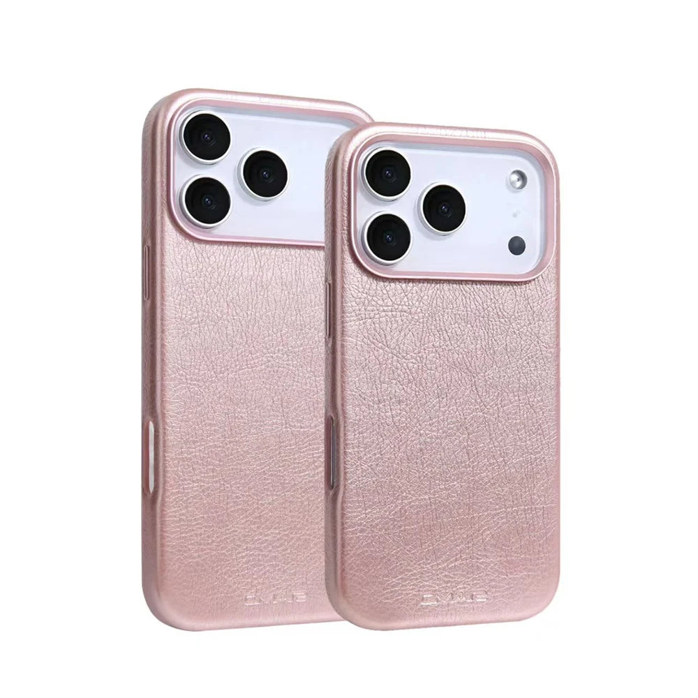 iPhone 17–13 Leather Texture MagSafe Protective Case
